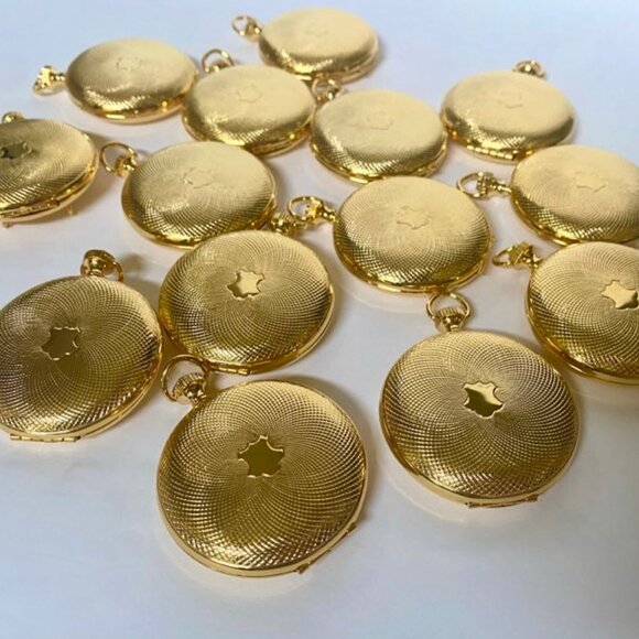 Vintage Gold Plated Pocketwatch Case Locket Shield Crest A La Carte - Picture 8 of 10